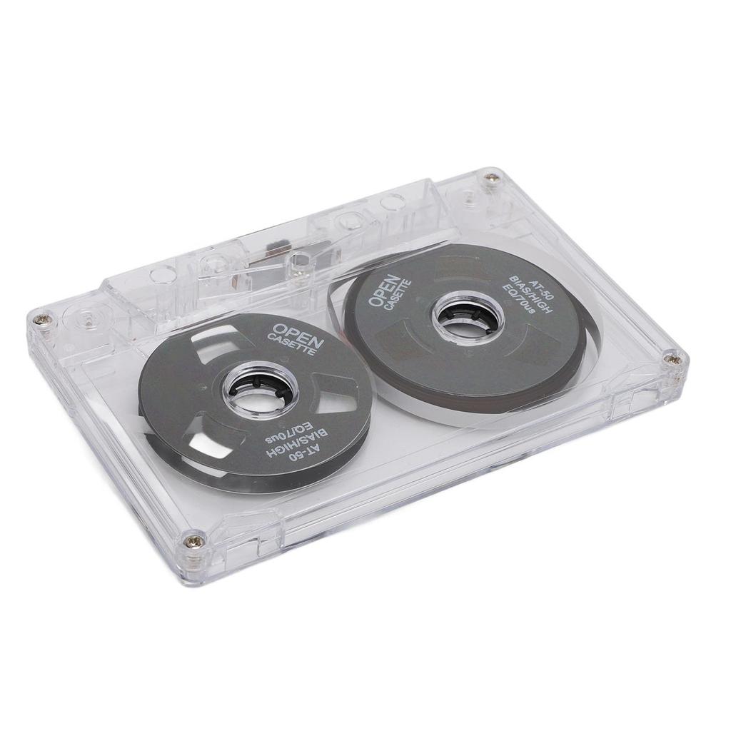 Blank Cassette Normal Bias Open Reel Sound Recording Portable In a Clear Box with Perfect for Recording and Music Tape, 50-minute Tape, Paper, Rock,