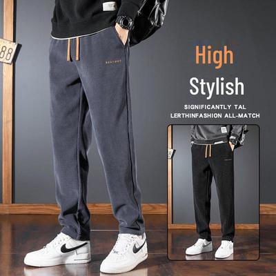 Herren-Jogginghose aus Cord und Chenille – Samtgefütterte Freizeithose für Frühling, Herbst und Winter