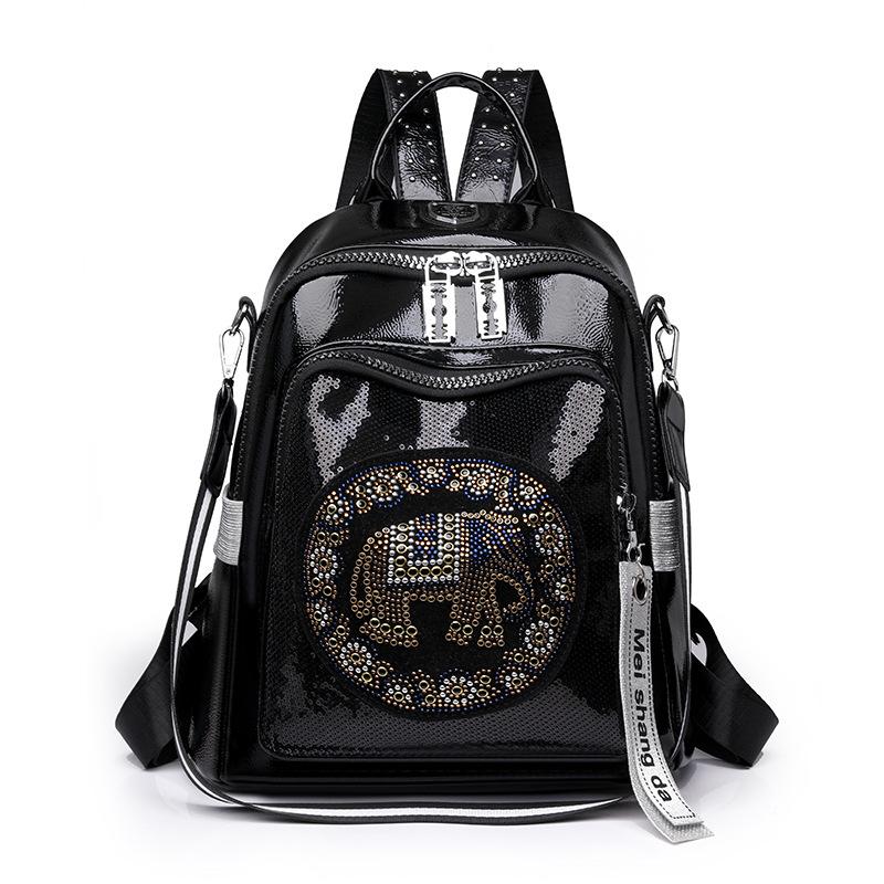 Rucksack Damen Heißer Diamant Pailletten Mode Punk Hohes Gefühl Große Kapazität Reise Persönlichkeit Tasche Baigou Rucksack