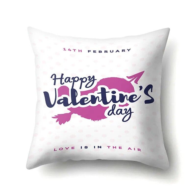 Valentine's Day Letter Love Pattern Printed Pillow Cover Sofa