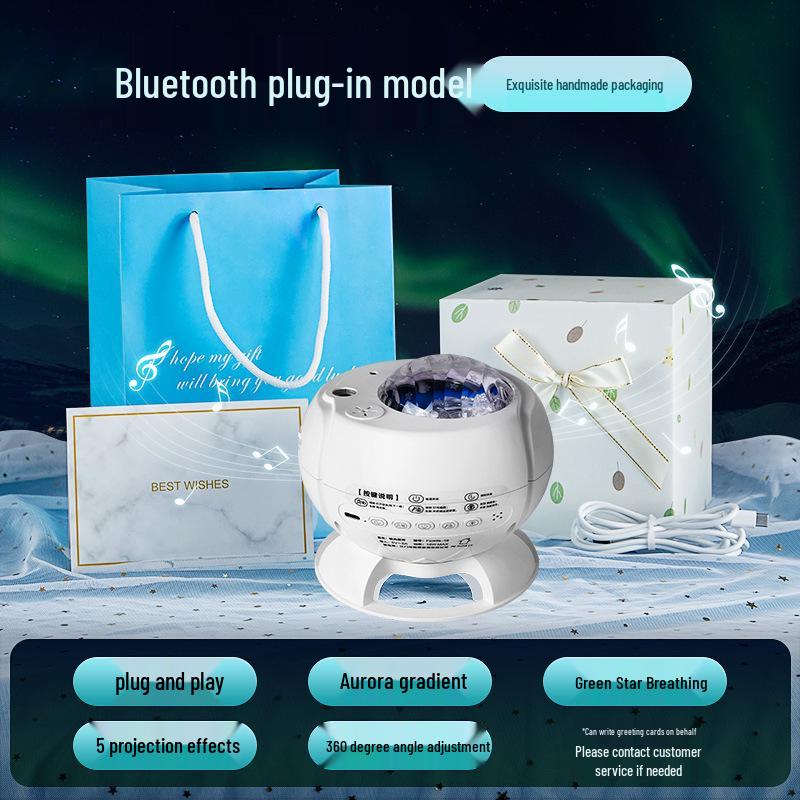 Aurora Bluetooth Colorful Star Projector Night Light - Romantic Bedside Atmosphere Gift