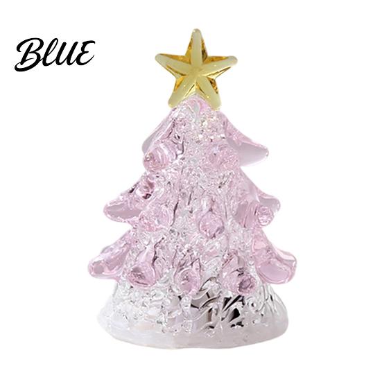 Glasornament für Bürotisch Handgefertigt Weihnachtsbaum Beleuchtete Figur Mini Leuchtend Weihnachten Einzigartige Feiertags-Sammlerstücke Nachtlicht Kunst Tischplatte