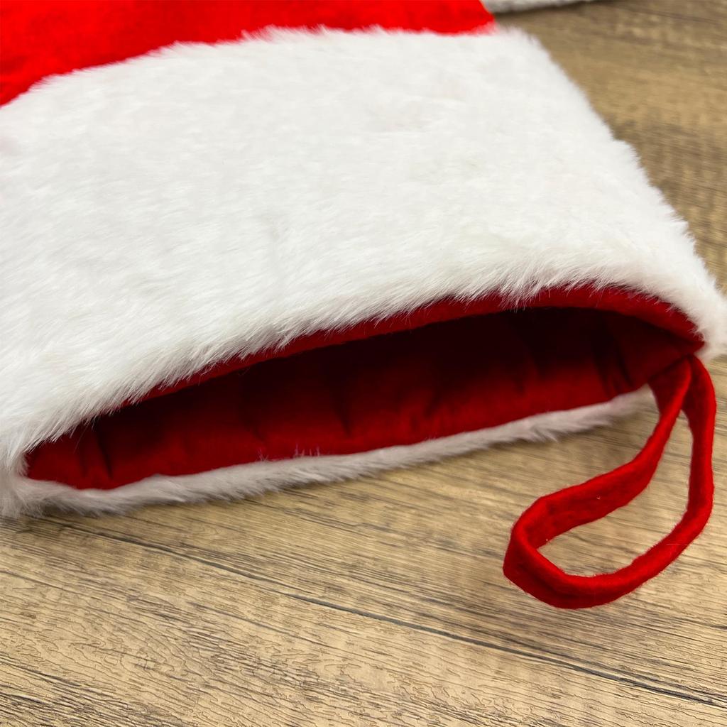 High-End Red Christmas Knitted Stockings with 26 Letters for Gifts & Decorations