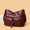 Dámská taška Vintage taška přes rameno Vícekapsá velkokapacitní taška crossbody