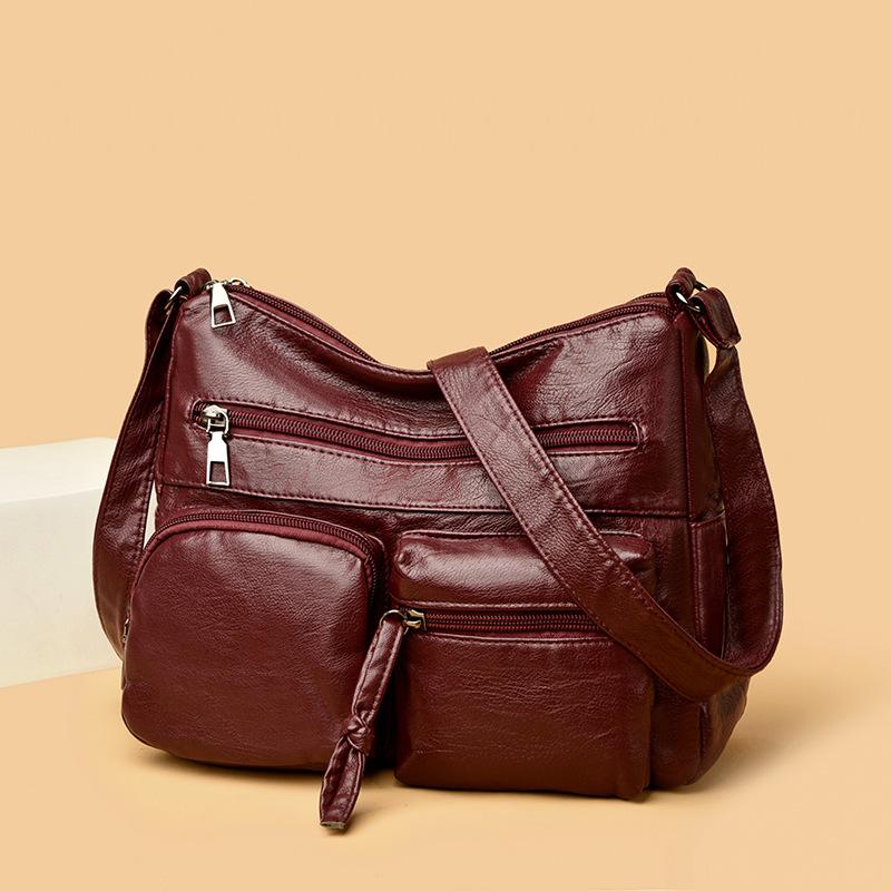 Dámská taška Vintage taška přes rameno Vícekapsá velkokapacitní taška crossbody