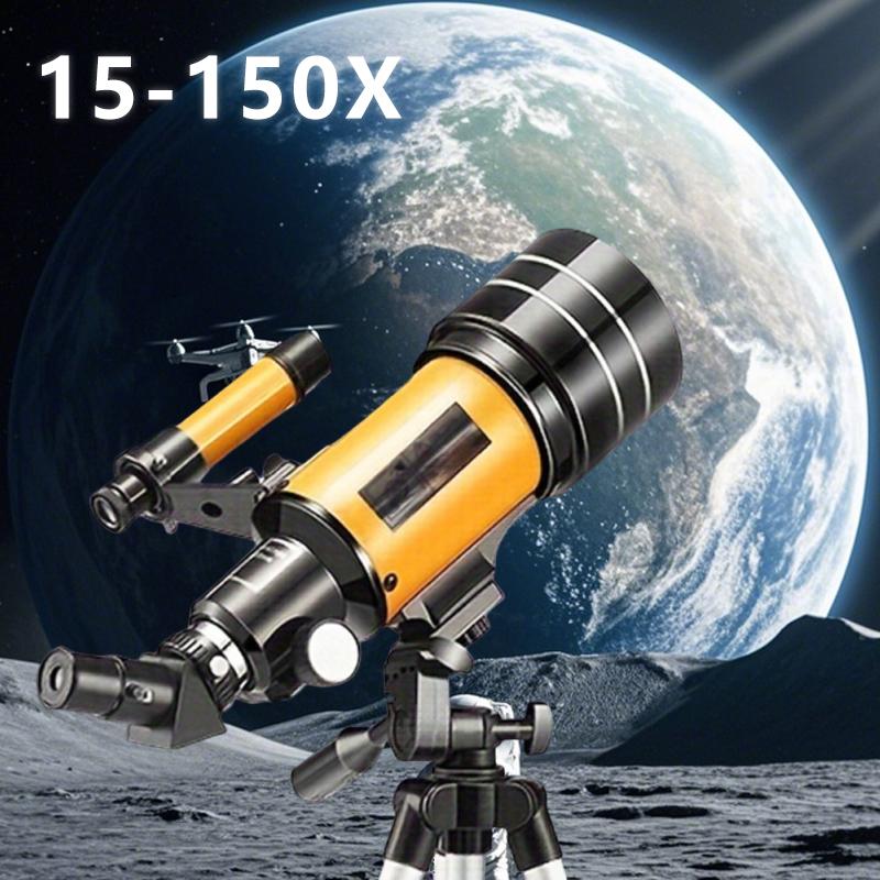 150x Zoom Hd Night Vision F30070 High Power Professional Astronomical Telescope To Observe The Moon With Low Tripod оранжевый