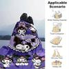 1pc Sanrio Cute Kuromi Home Decor Blanket: Perfect Gift for Bedroom, Living Room, Travel, Camping, Car, Beach, Office Naps, Cozy Flannel Throw for Sof