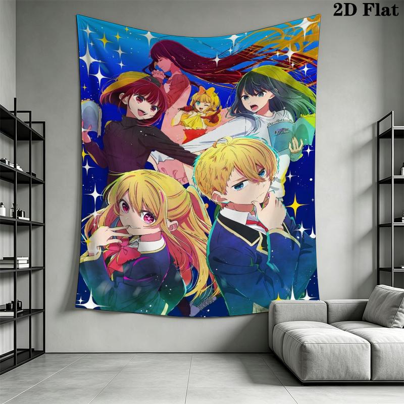 Oshi no K Wall Tapestry Aesthetic Wall Hanging Printed Fabric Blanket Decorative Tapestries for Bedroom Living Room Home Decor