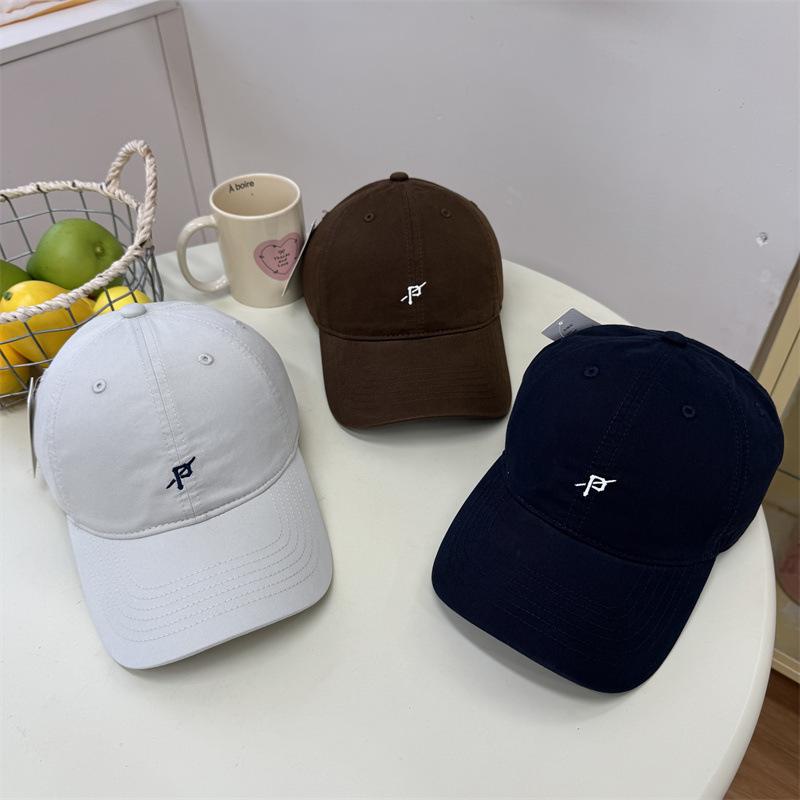 American Retro Simple Letter Embroidered Baseball Cap Female Spring And Summer Face Small Soft Top Cap Male