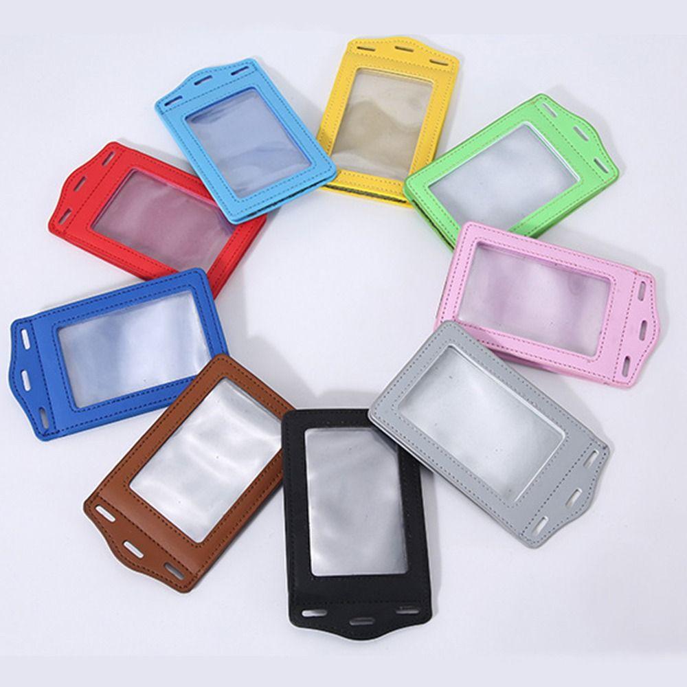PU Leather Badge Holder Trifold Duty ID Card Holder for ID Name Card Business Name Tag Student ID Card