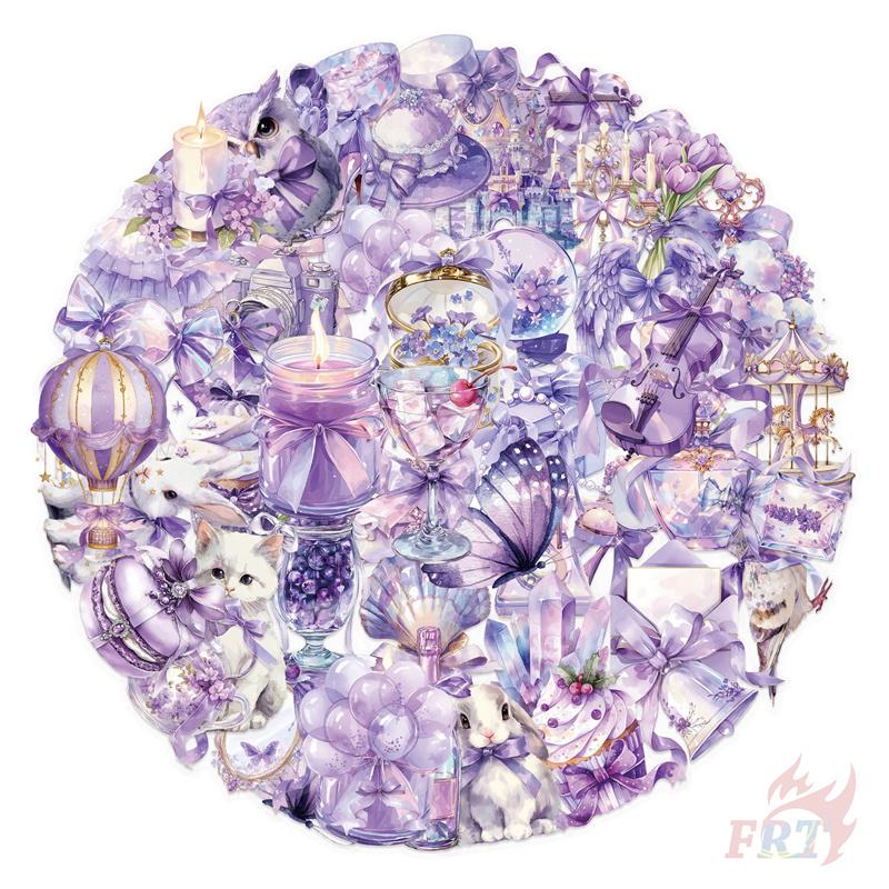 50Pcs/Set Nordic . Sparkly Purple Color Styles Art PET Stickers Waterproof DIY Fashion Doodle Decals Stickers