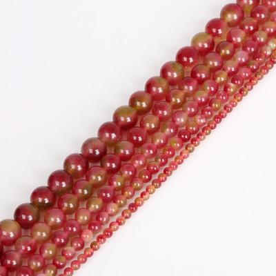 Natural Loose Stone Watermelon Crystal Round Beads for Jewelry Making 15'' Strand 4/6/8/10/12mm