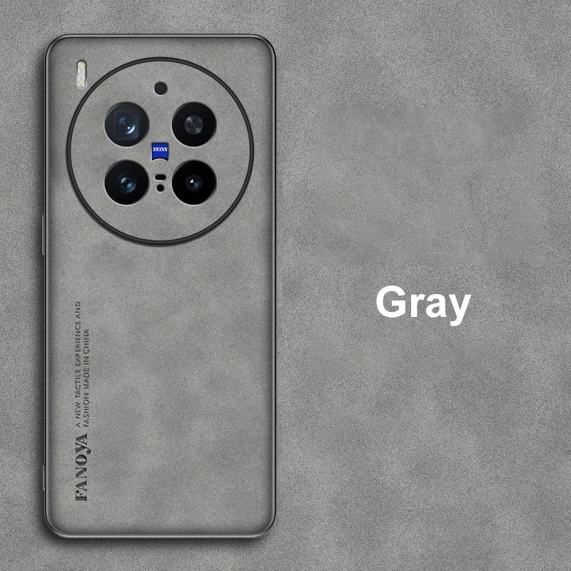 

Для чехла Vivo X300 Pro Роскошный чехол для телефона из ПУ кожи Для VivoX300 Pro X300Pro 5G Задняя крышка Силиконовый Противоударный Полная защита For Vivo X300 серый