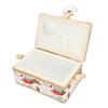Sewing Basket Polyester Fabric Sewing Supplies Organizer with Removable Plastic Tray for Needle
