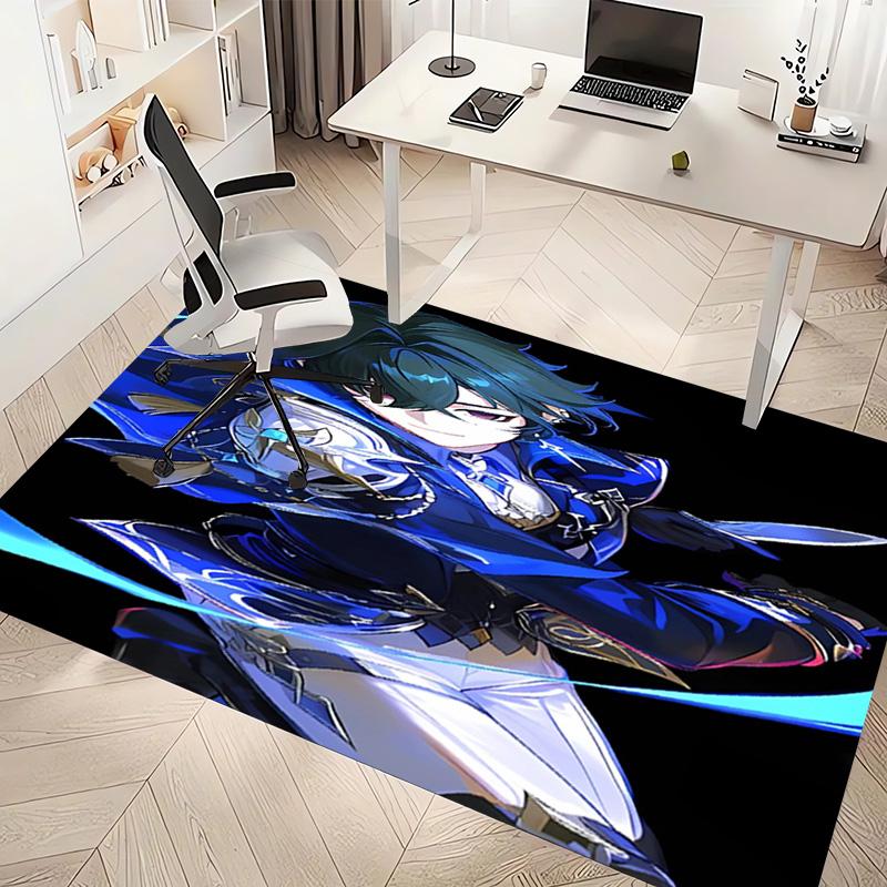 Genshin Impact Cryo Lohen Polearm Print Area Rug - Soft,Washable Non-Slip Indoor Mat,Living Room,Home Office Decorative Rug