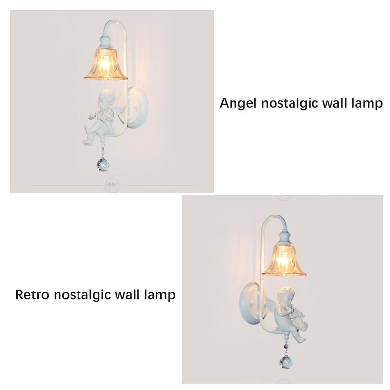 Angel Wall Lamp, 220V Kinkiet for Kids Room, Single Night Lamp Night Lamp, White Kinkiet Distribution Light Source
