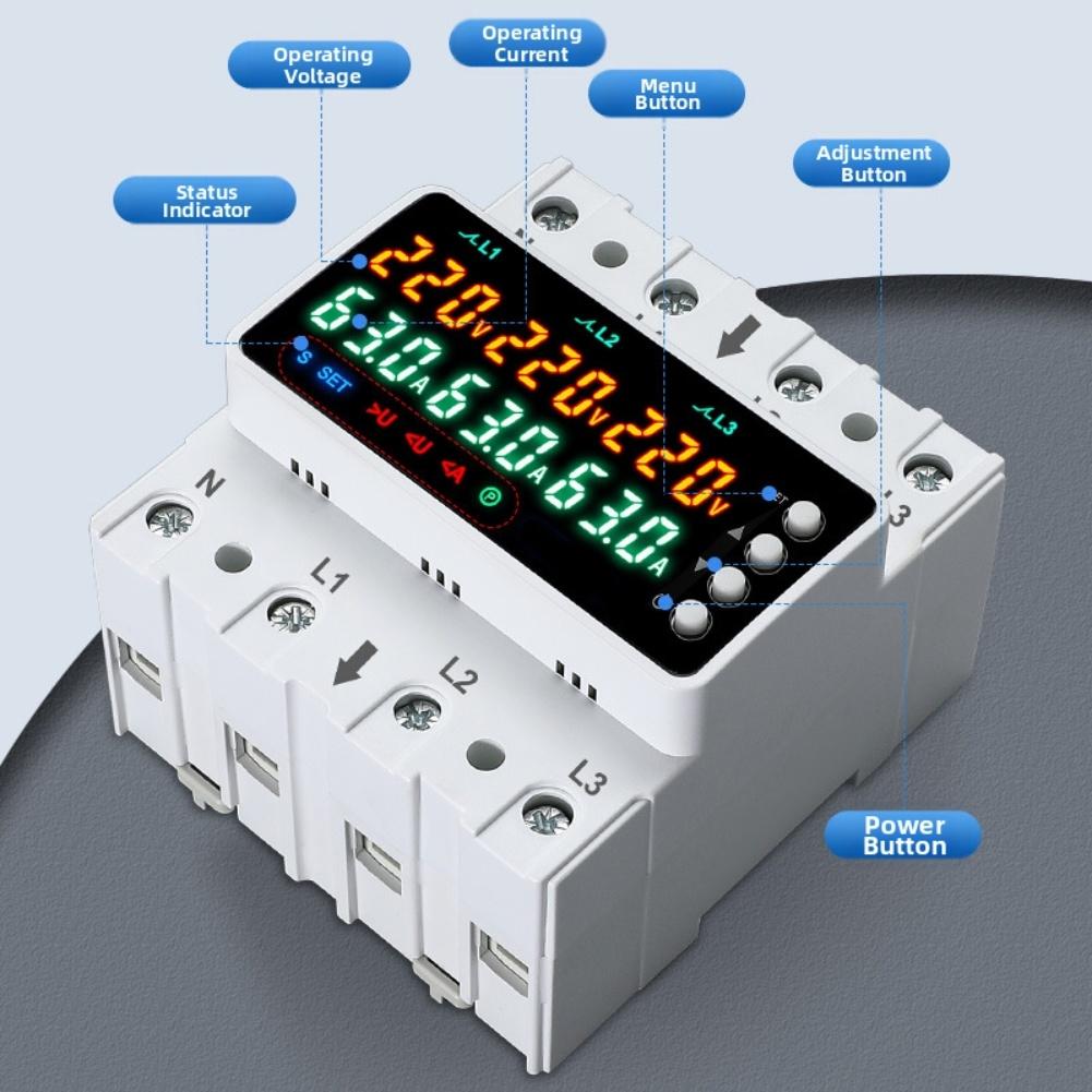 Digital Display Current Limiting Voltage Protector with Automatic Disconnection for Home Electrical System Safety
