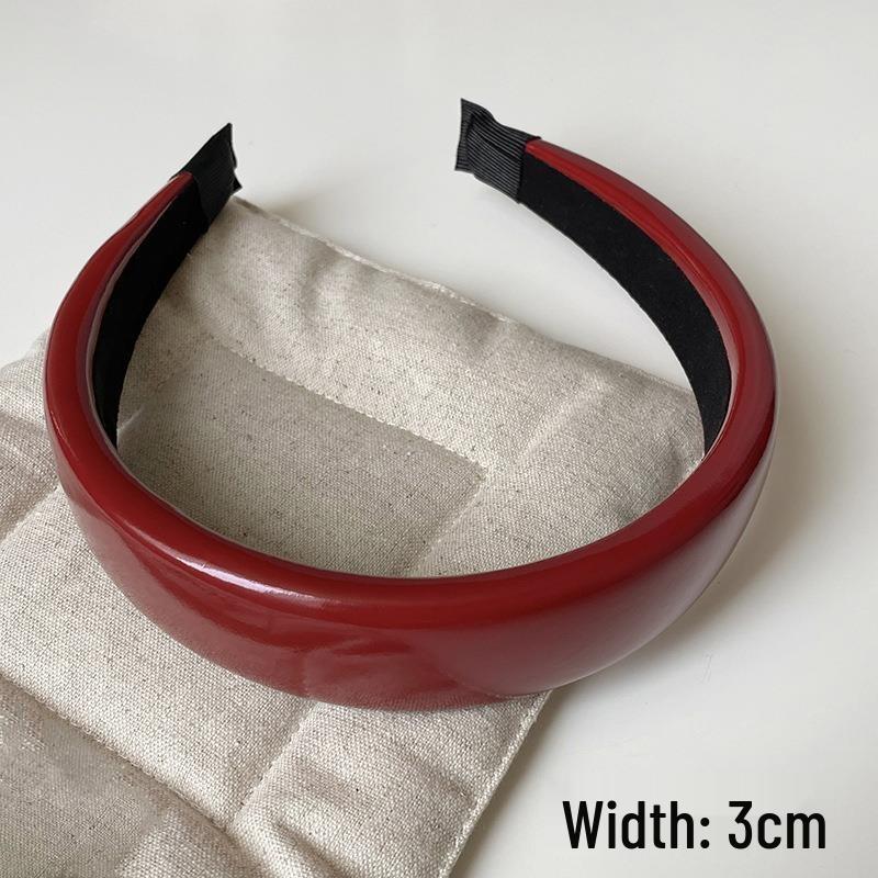 

2024 Ретро Гонконгский стиль Красный лакированный ободок: Продвинутый ангоровый женский аксессуар для волос