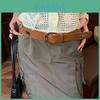 American Vintage Leopard Pattern Leather Belt For Women With Gold Pin Buckle For Dress And Jeans