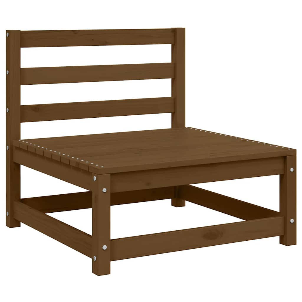 vidaXL 2 piece Garden Lounge Set with Cushions Honey Brown Solid Pine Wood