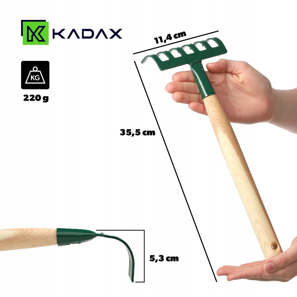KADAX Metal Garden Rake 6-Tine Handle