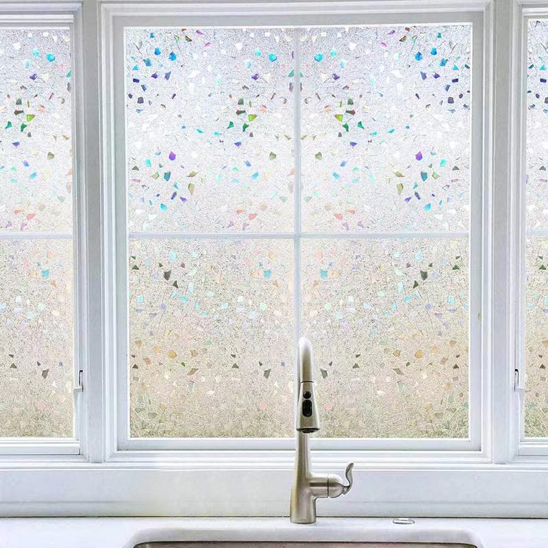 3D Multicolored Stone Electrostatic Window Sticker, Light-transmitting Opaque Glass Film, Privacy Anti-privacy Film, Decorative Window Film