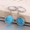 Elegant 3D Turquoise 12MM Pendant Earrings with Stainless Steel Clasps for Women