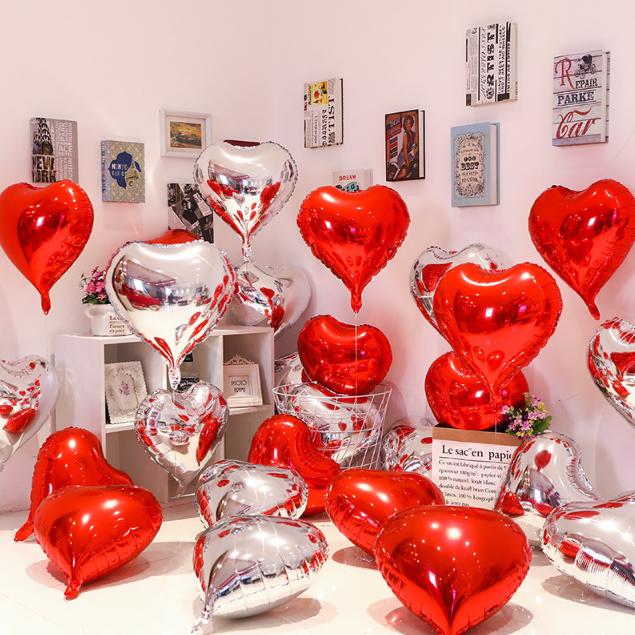 

Свадебное украшение своими руками, воздушные шары «Любовь», День, романтическое предложение для дома, украшение «С Днем рождения», праздничные воздушные шары красный/серебряный