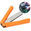 Folding Sharpener FanShaped DoubleSide Knife Blade Kitchen Sharpener Grinder Tool(Black )