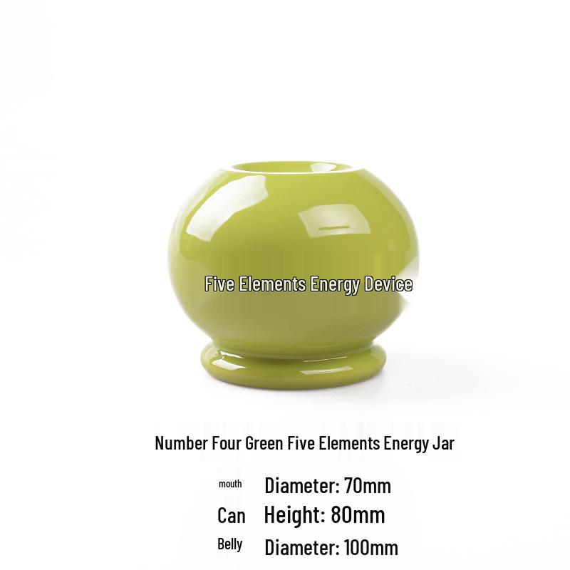Home Ceramic Cupping Set for Meridian Dredging & Health - Five Elements Energy Jar with Negative Ions