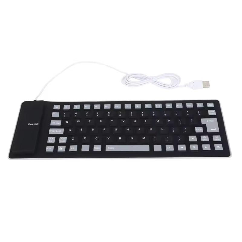 

Foldable 85 Key Silicone Keyboards USB Wireds Rolls up for Quiet Typing on Laptops and Notebook Soft and Portable 1