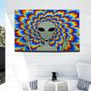 VIKAMA Alien Psychedelic Tapestry Rainbow Hypnotic Wall Hanging for Bedroom Dorm Music Festival Aesthetic Home Decor