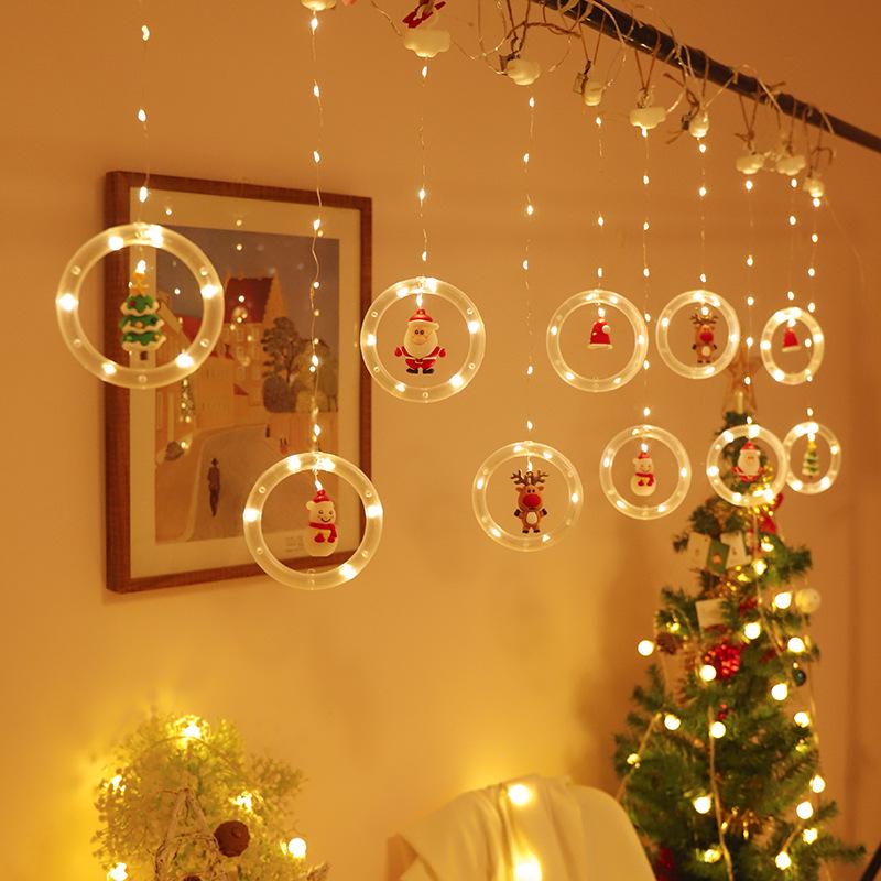 

LED Curtain Lights with USB Remote - Star-Shaped Christmas Room Decorations 3V USB Remote Control
