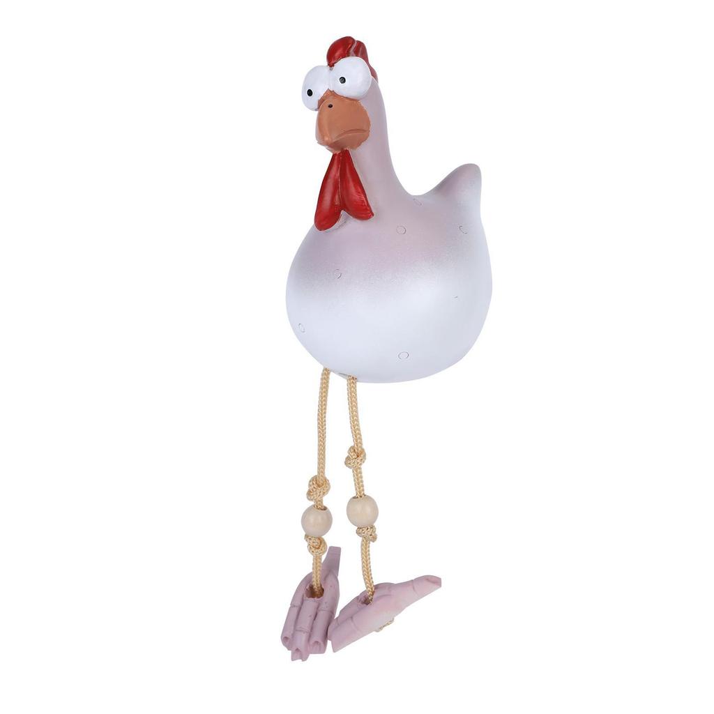 Big-eyed Hanging-leg Hen Garden Ornament - Cute Chicken Figurine for Outdoor Decoration