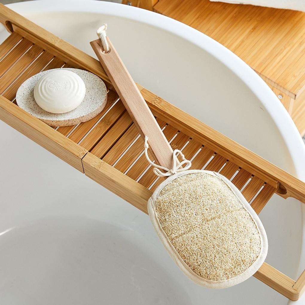 

Домашний скраб Египетская люфа мочалка для тела с ручкой из бука_CL1723006