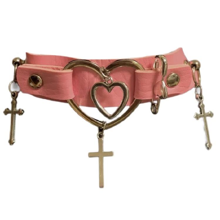 Δερμάτινο Κολιέ με Σταυρό Κολιέ Choker Σταυρός για Γυναίκες