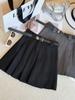 Women's Gray High-Waist A-line Pleated Skirt - 2026 Spring/Summer College Style