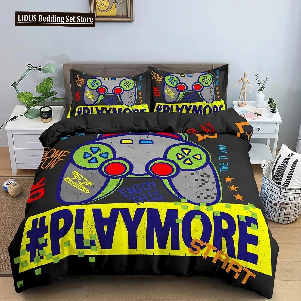 

Gamepad Polyester Soft durable Quality Duvet Cover Set Colourful Buton King Play Gamer Beding Set Kid Ten Man Video Game For Child Game Rom Decor 135*200cm Eu-Single