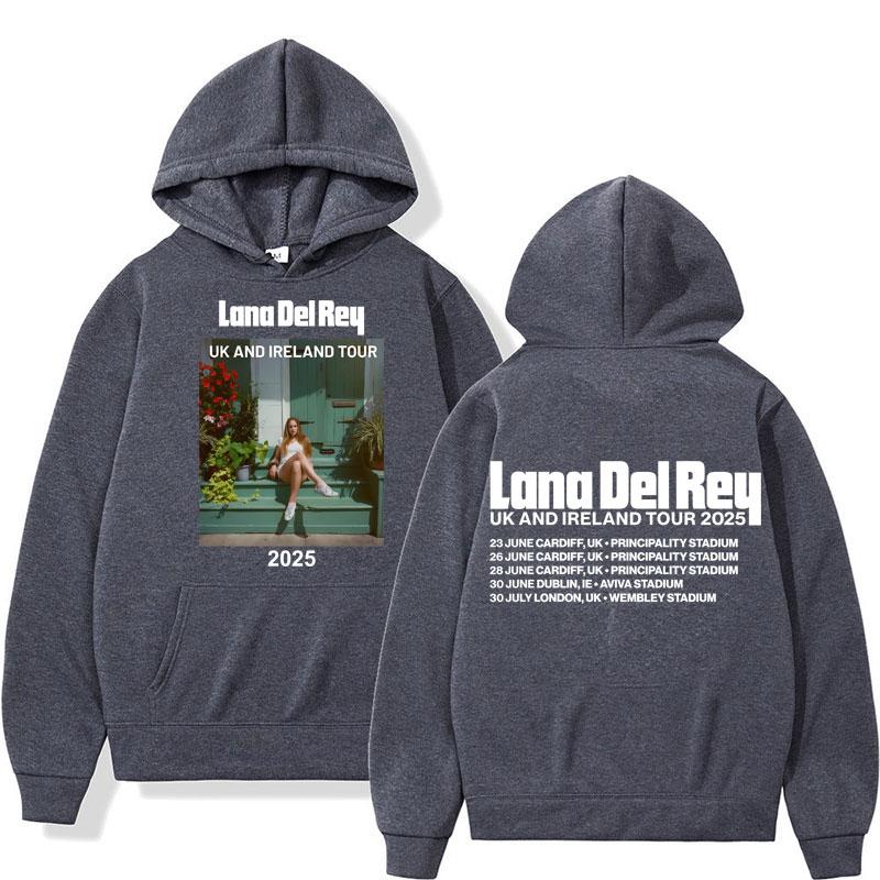Lana Del Rey VK en Ierland Tour Hoodies Heren Dames Mode Hip Hop Lange Mouw Oversized Fleece Trainingspak Cadeaus