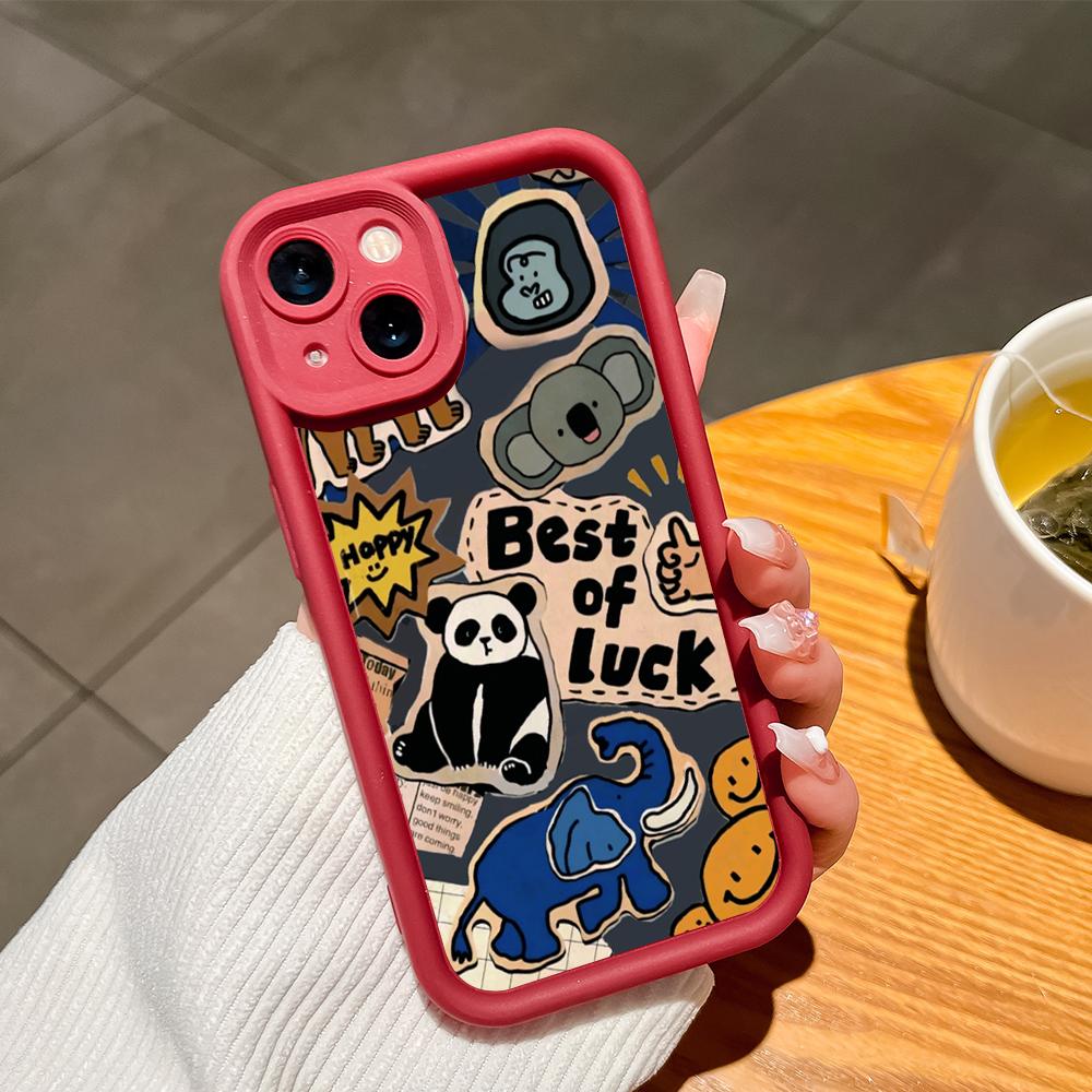 Pentru iPhone 16 15 14 13 12 11 Pro Max XS Max XR X SE 8 7 autocolant din silicon moale cu animale din junglă, lentilă completă, husă de protecție pentru telefon