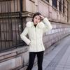 New big fur collar short slim and thin cotton-padded coat women's removable hat student jacket cotton-padded jacket