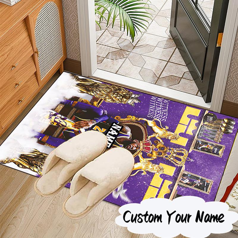 Custom Name James Championship Moment Carpet, Chair Rug,Area Rug for Office Bedroom Living Rooms Bedroom, Doormat Decor Christmas Fan Gifts
