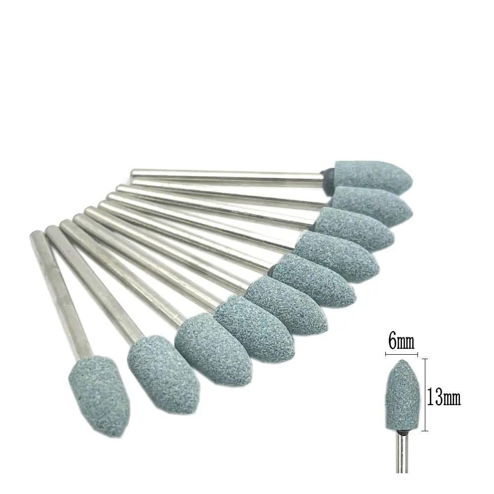 10pcs/set  Dental Stone Grinder Polisher Burs 2.35mm Shank For Contouring Shaping Porcelain Dental Rotary Stone Polisher