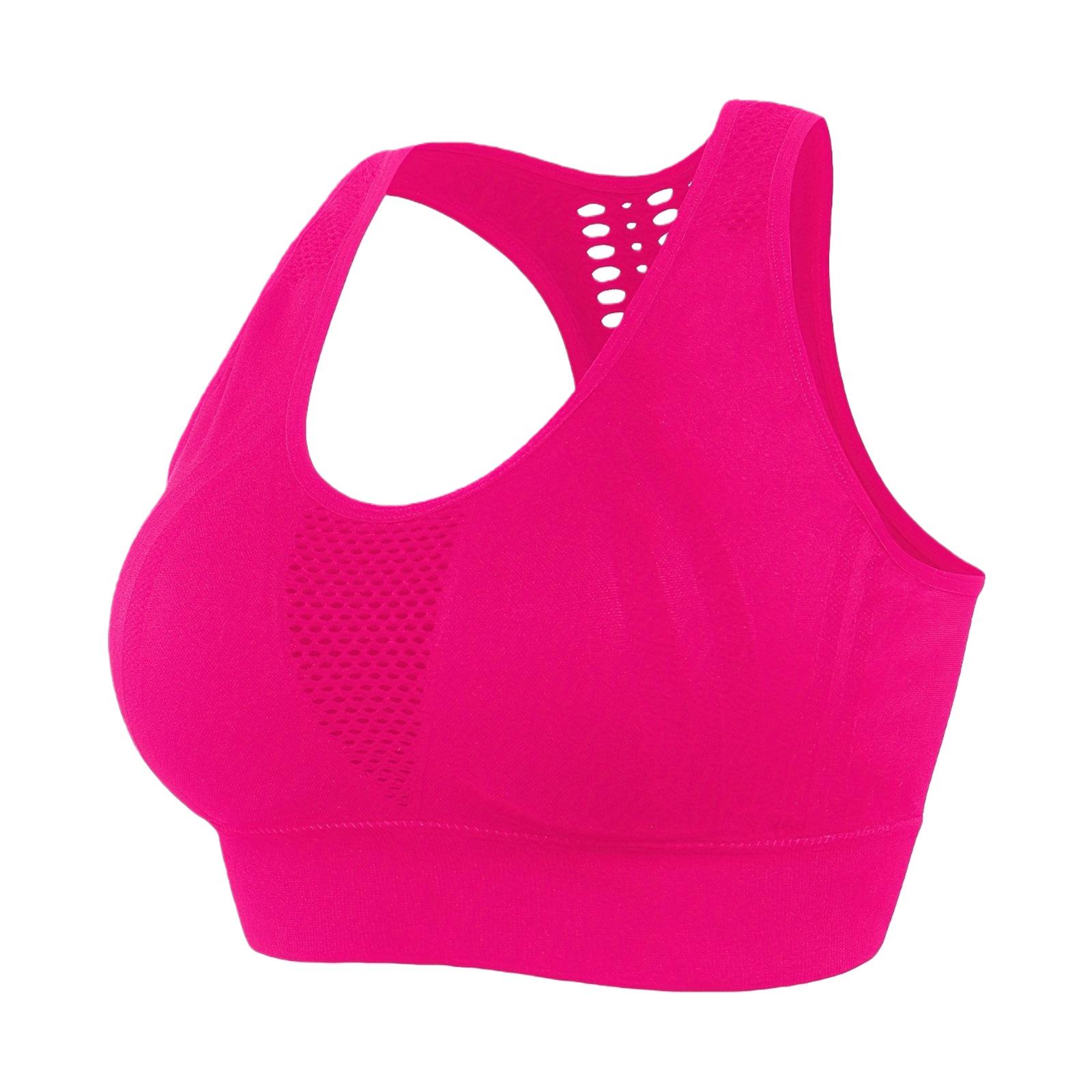 Zeriluna Breathable Soft Support Everyday Sports Bra 0XL флуоресцентный розовый
