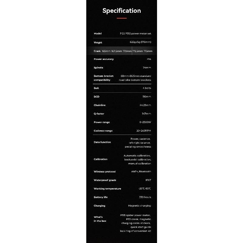 EU BIKE POWER METER Magene Power Meter for Cycling PES P515 Base 4 Bolt 110BCD 24mm Cadence Pedal Balance Ant Steel Spindle Crankset Chainring