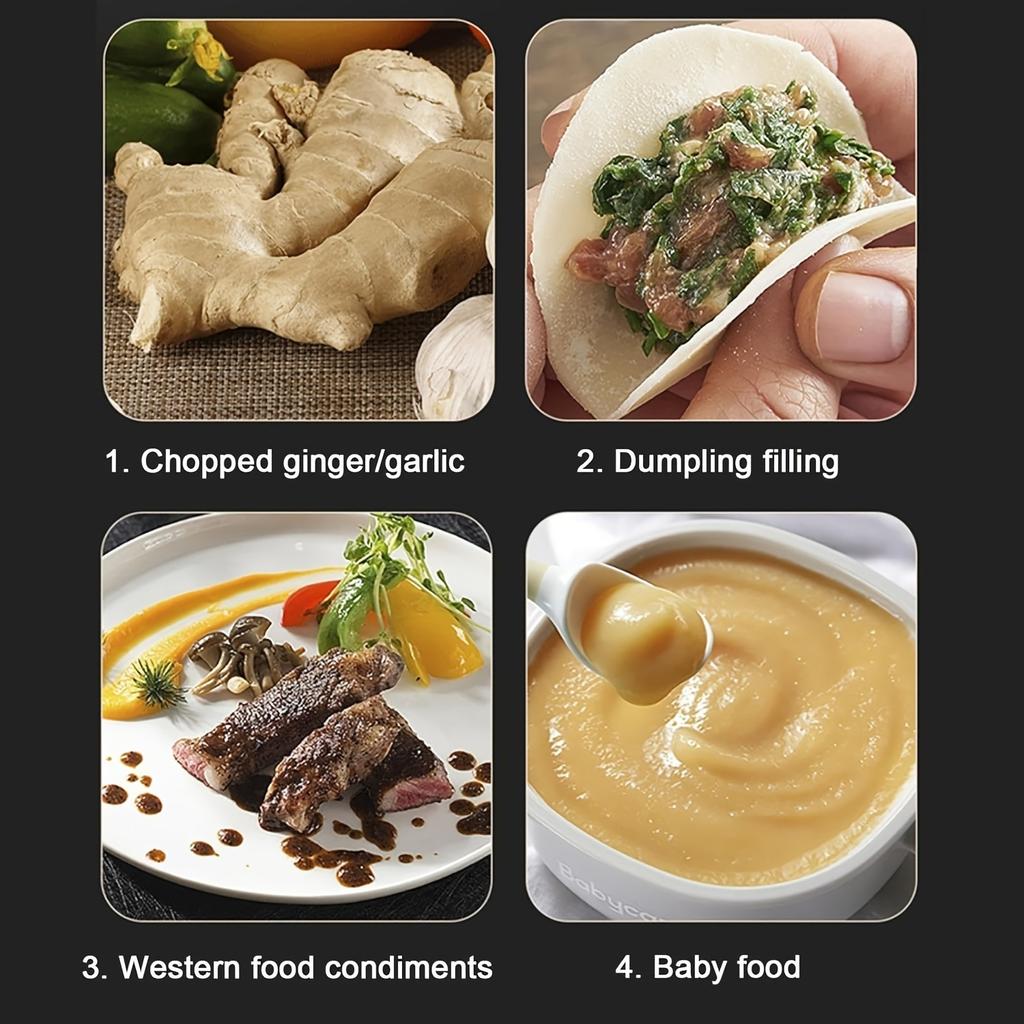 Hand Crank Food Processor, Manual Pull Food Chopper, 250 ml Washable Manual Food Processor, Dual Speed Food Processor For Onion, Garlic, Ginger