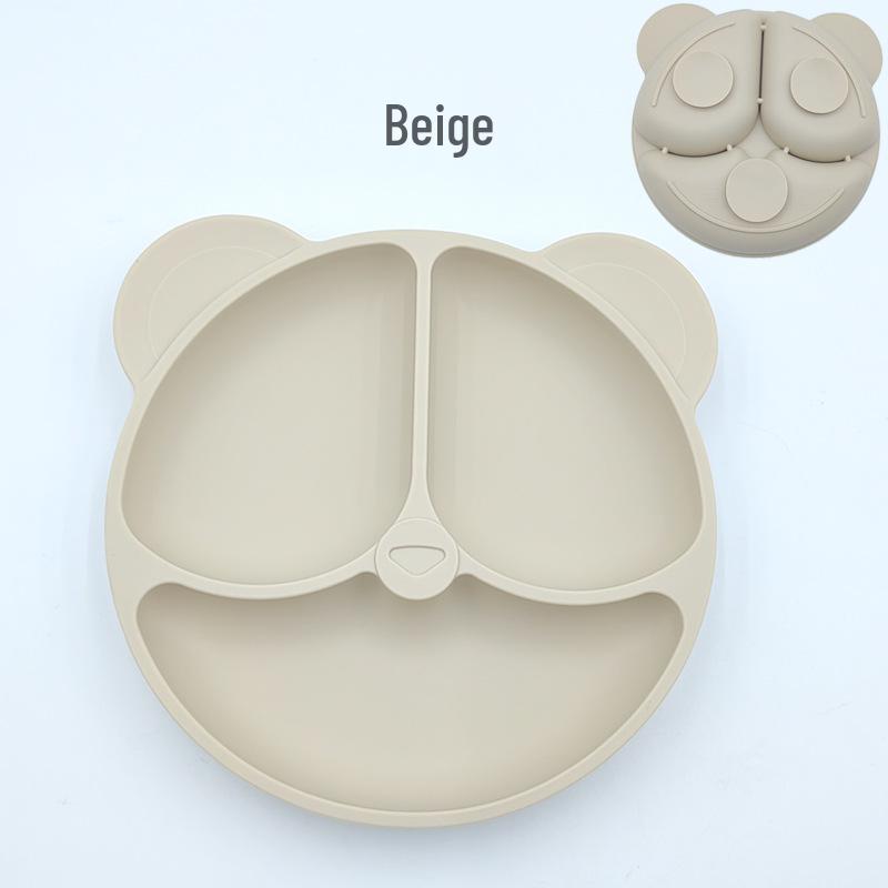 Silicone Bear Ears 3-Compartment Suction Plate for Kids