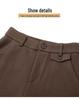 2025 Autumn/Winter High-Waisted Slimming Woolen Wide-Leg Cropped Pants