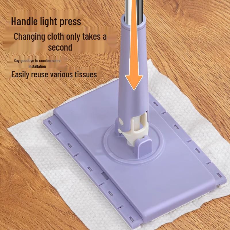 Hands-Free Mini Mop with Clip - Ideal for Bathroom Wall & Floor Cleaning, Wet Wipes Compatible