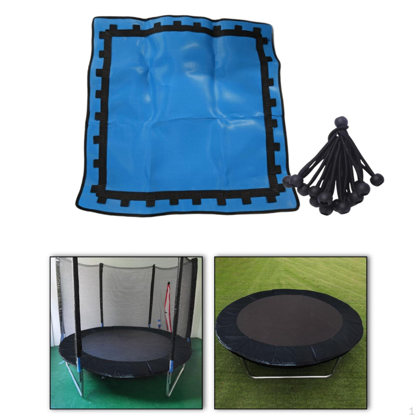 

Батутный коврик для прыжков, ткань, высокоэластичная, многоразовая, с 36 шнурами для мячей, коврик для батута для помещений синий